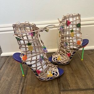 SOLD! Sophia Webster
Delphine Fruit Gladiator Sandal, Rose Gold